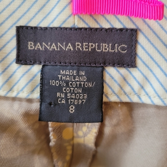 Banana Republic Floral Taupe Crop Trouser Pants Size 8 - Picture 4 of 4